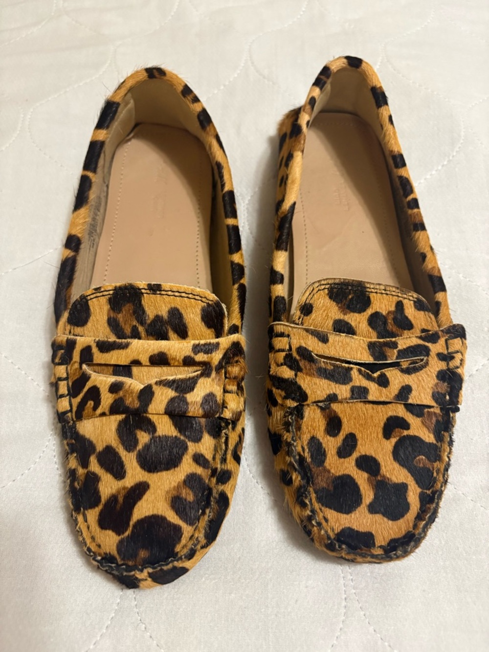 H&M Leopard-Print Penny Moccasins in Tan and Black